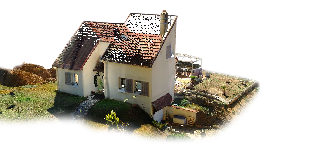 Nuage de points assemblé d'une maison individuelle